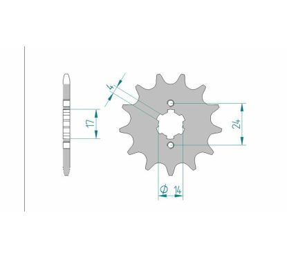 Pignon AFAM acier standard - 420