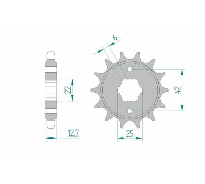 Pignon AFAM acier standard - 530