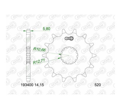 Pignon AFAM acier standard - 520