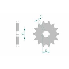 Pignon AFAM acier standard - 530