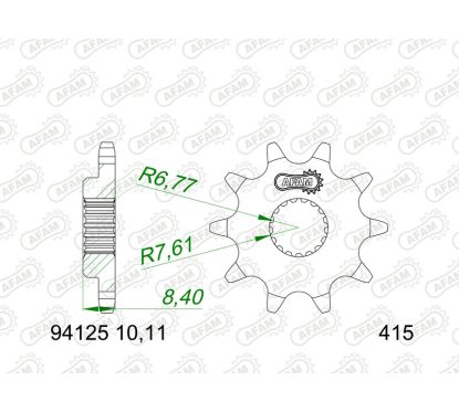 Pignon AFAM acier standard - 415