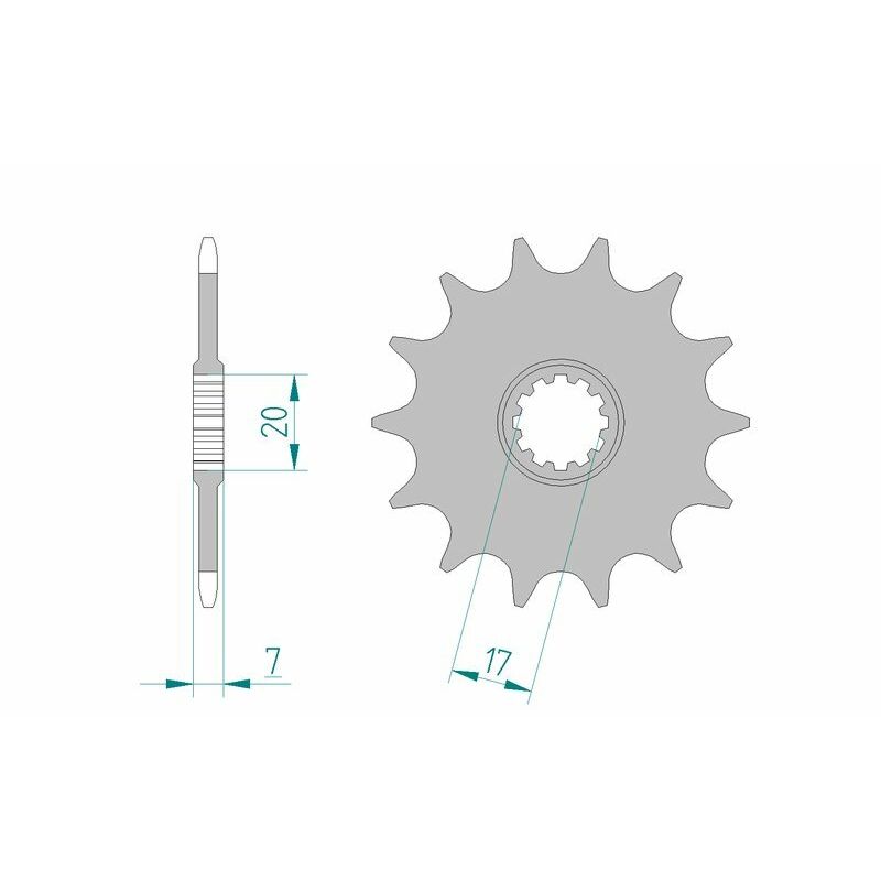 Pignon AFAM acier standard - 415