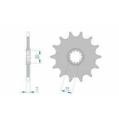 Pignon AFAM acier standard - 415