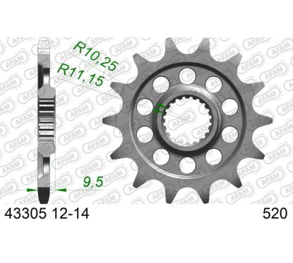 Pignon AFAM acier standard - 520
