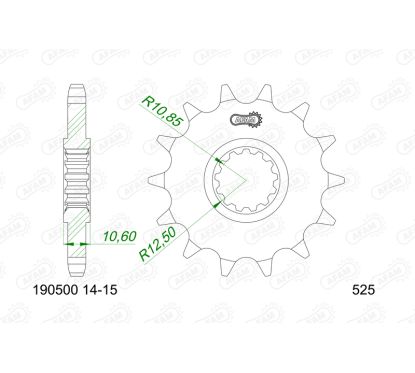 Pignon AFAM acier standard - 525