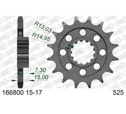 Pignon AFAM acier standard - 525