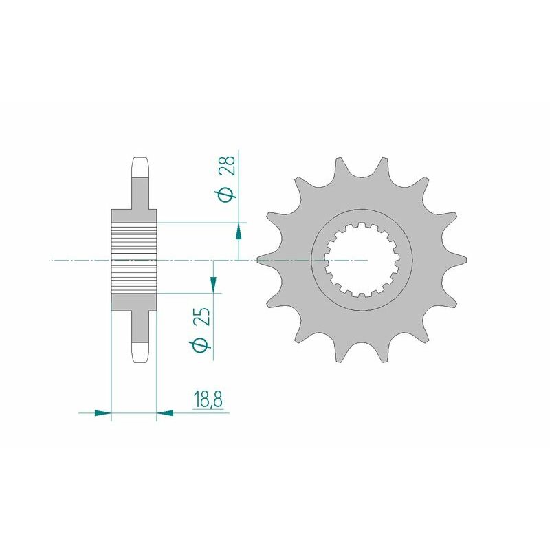 Pignon AFAM acier standard - 525