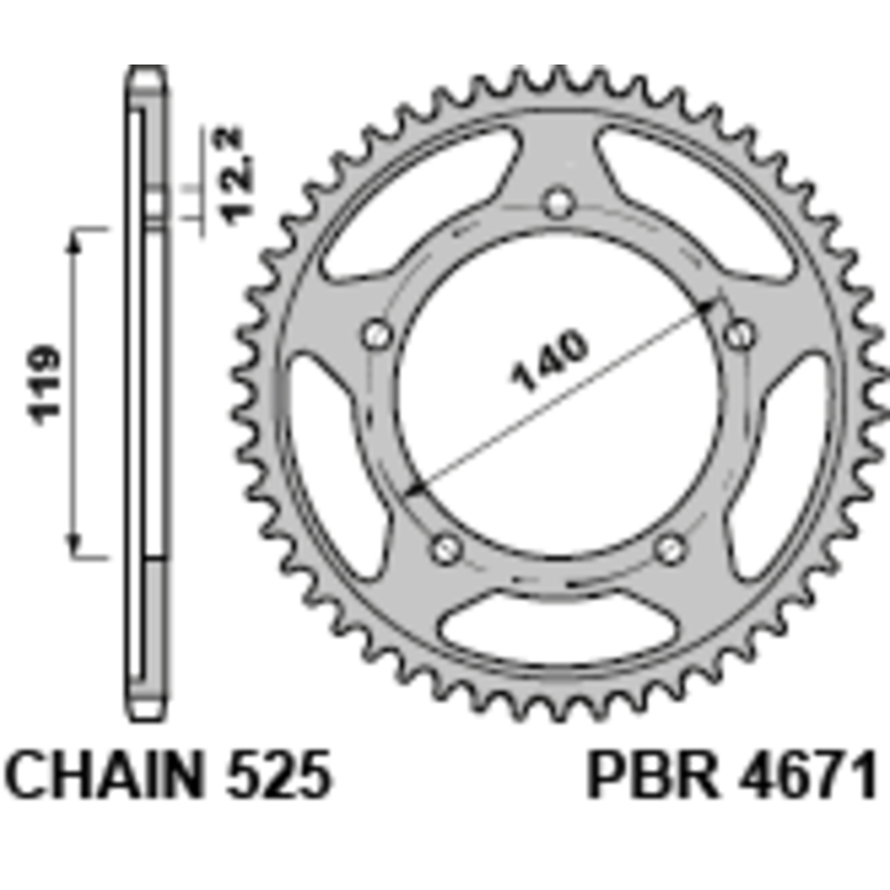 Couronne PBR acier standard - 525