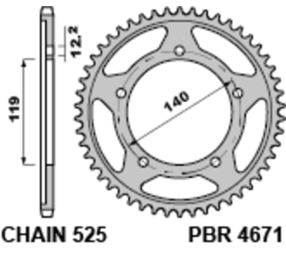 Couronne PBR acier standard - 525