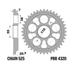 Couronne PBR alu renforcé - 525