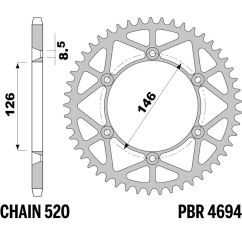 Couronne PBR acier allégée - 520