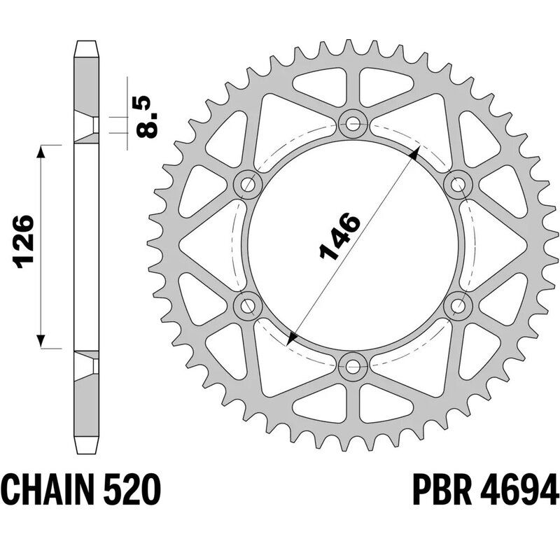 Couronne PBR acier allégée - 520