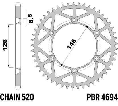 Couronne PBR acier allégée - 520