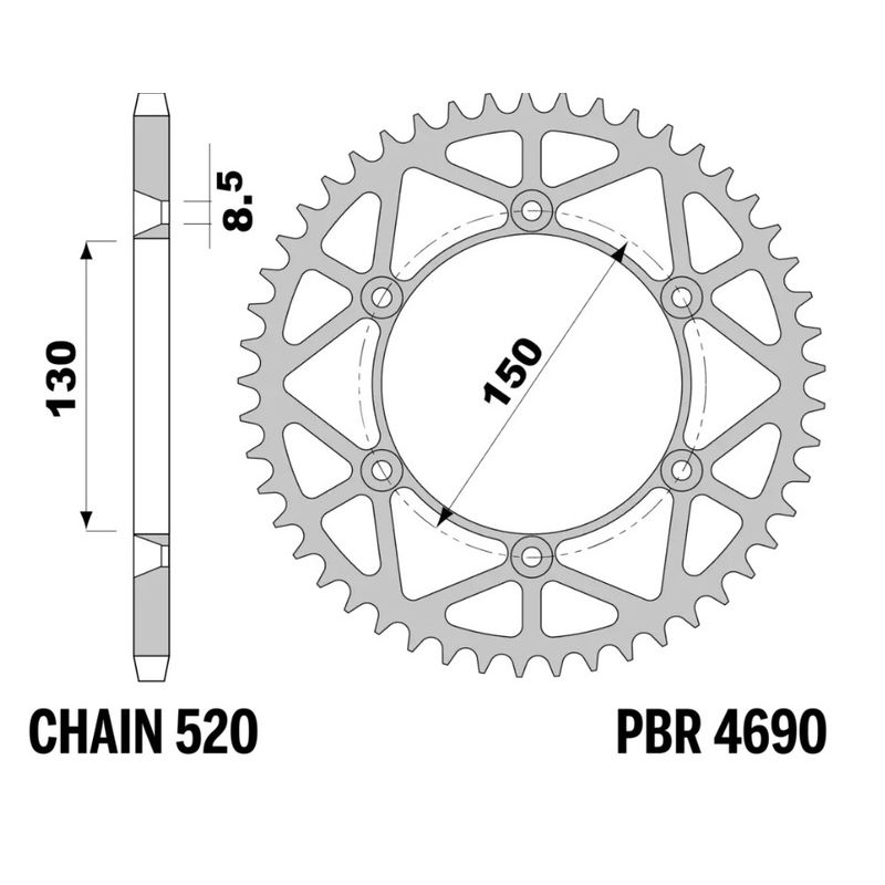 Couronne PBR acier allégée - 520