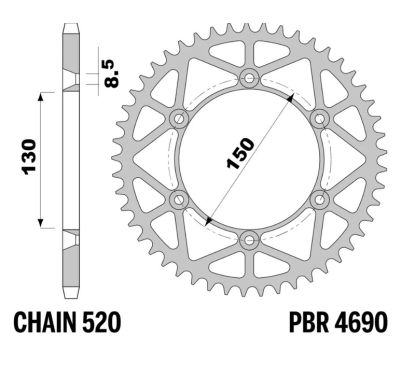 Couronne PBR acier allégée - 520