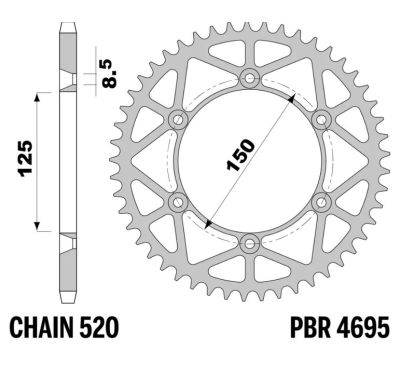 Couronne PBR acier allégée - 520
