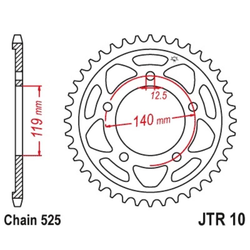 Couronne JT SPROCKETS acier standard - 525