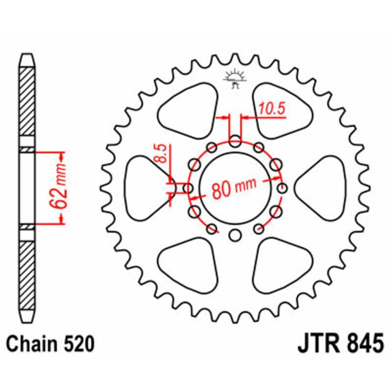Couronne JT SPROCKETS Acier Standard - 520