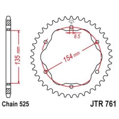 Couronne JT SPROCKETS acier standard - 525 - Nécessite un porte couronne JT SPROCKETS