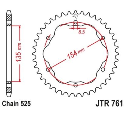 Couronne JT SPROCKETS acier standard - 525 - Nécessite un porte couronne JT SPROCKETS