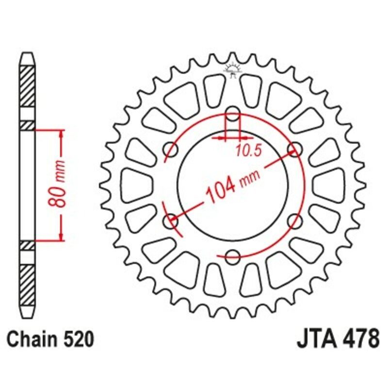 Couronne JT SPROCKETS alu standard - 520