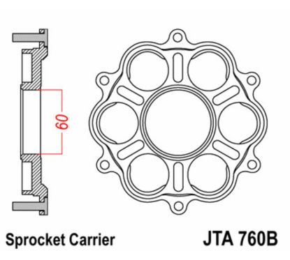 Support de couronne JT SPROCKETS - 6 Silentbloc Ducati