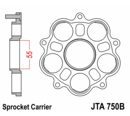 Support de couronne JT SPROCKETS - 5 Silentbloc Ducati