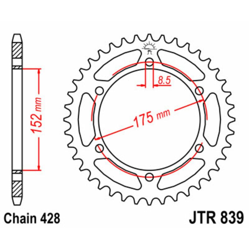 Couronne JT SPROCKETS Acier Standard - 428