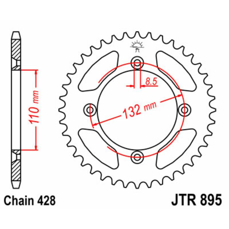 Couronne JT SPROCKETS Acier Standard - 428