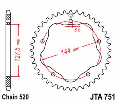 Couronne JT SPROCKETS alu standard - 520 - Nécessite un porte couronne JT SPROCKETS