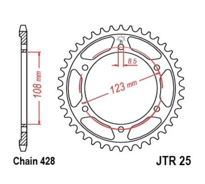 Couronne JT SPROCKETS Acier Standard - 428