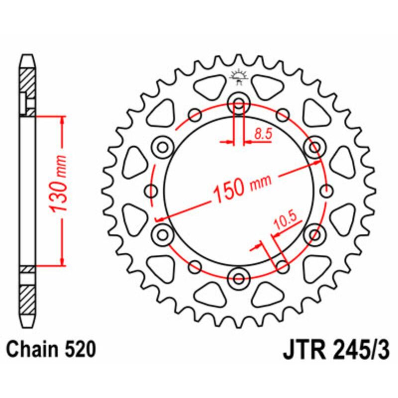Couronne JT SPROCKETS Acier Standard - 520