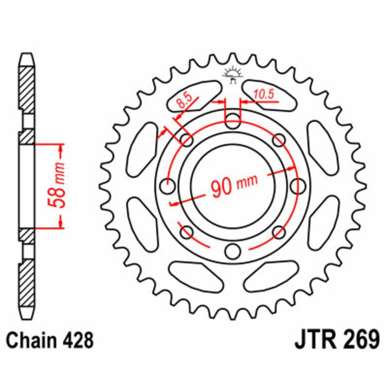 Couronne JT SPROCKETS Acier Standard - 428