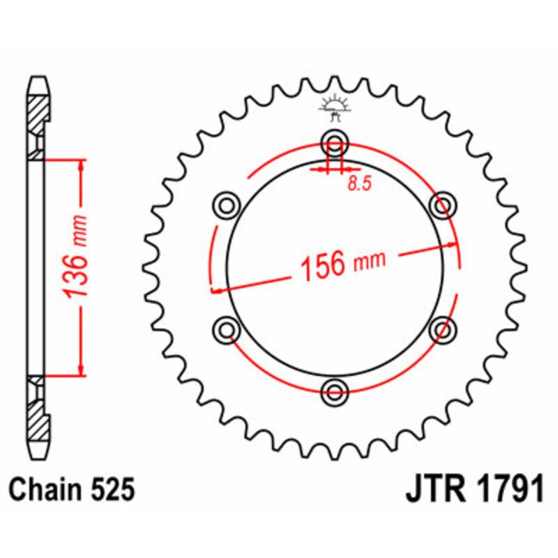 Couronne JT SPROCKETS Acier Standard - 525