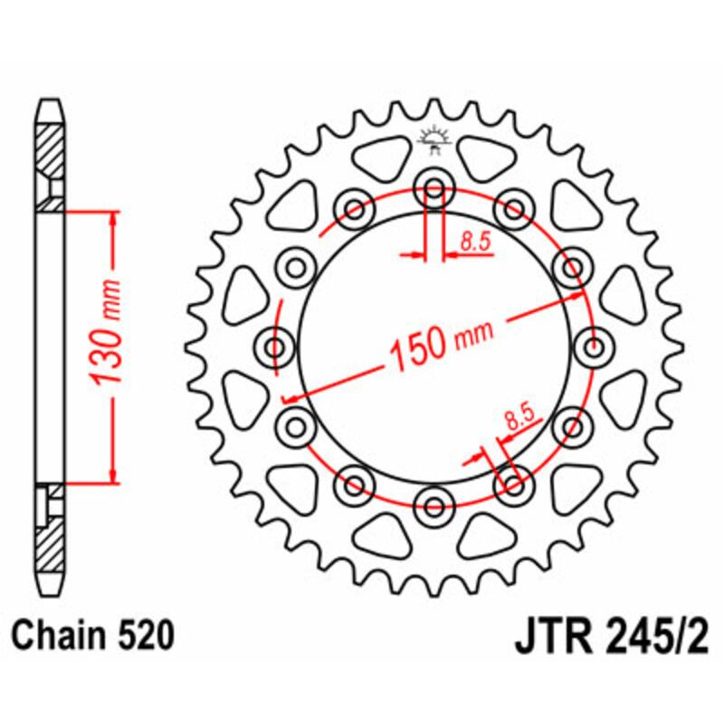 Couronne JT SPROCKETS Acier Standard - 520