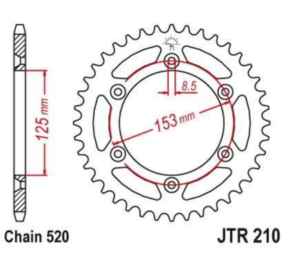 Couronne JT SPROCKETS acier anti-boue - 520