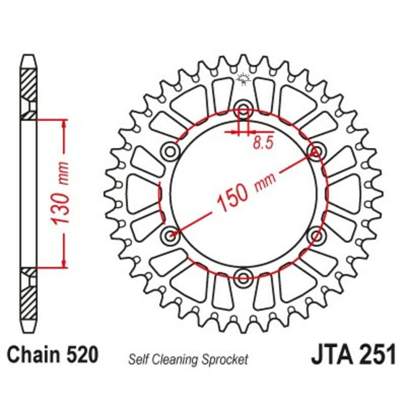 Couronne JT SPROCKETS alu standard - 520