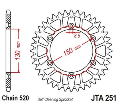 Couronne JT SPROCKETS alu standard - 520