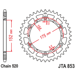 Couronne JT SPROCKETS alu standard - 520