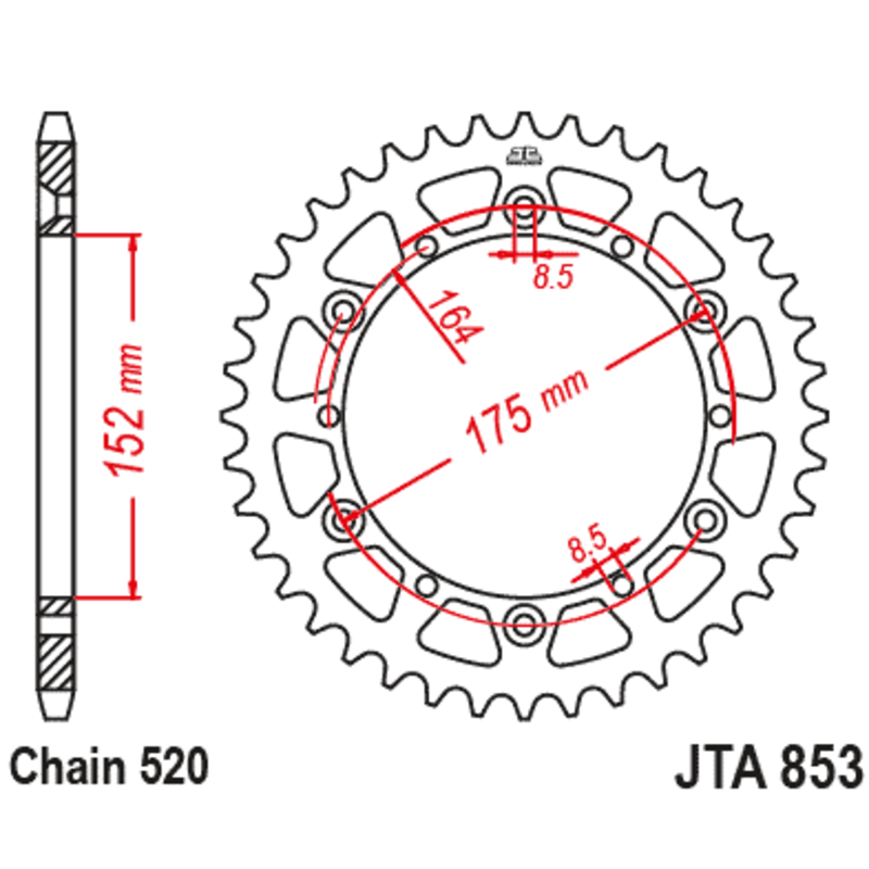 Couronne JT SPROCKETS alu standard - 520