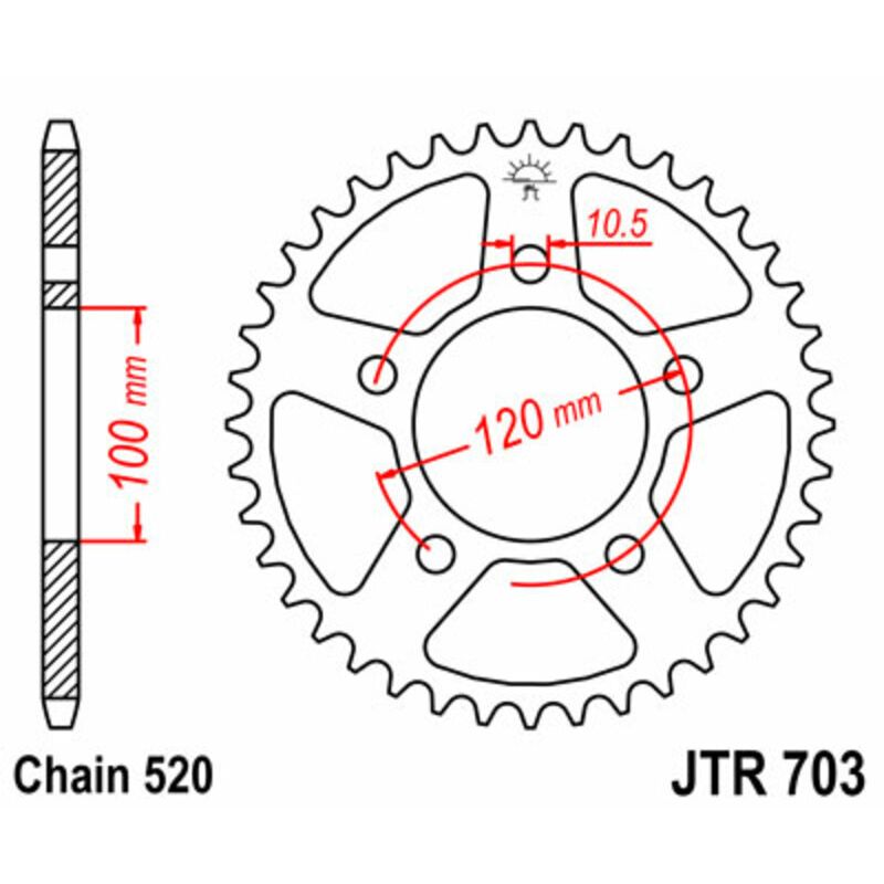 Couronne JT SPROCKETS acier standard - 520