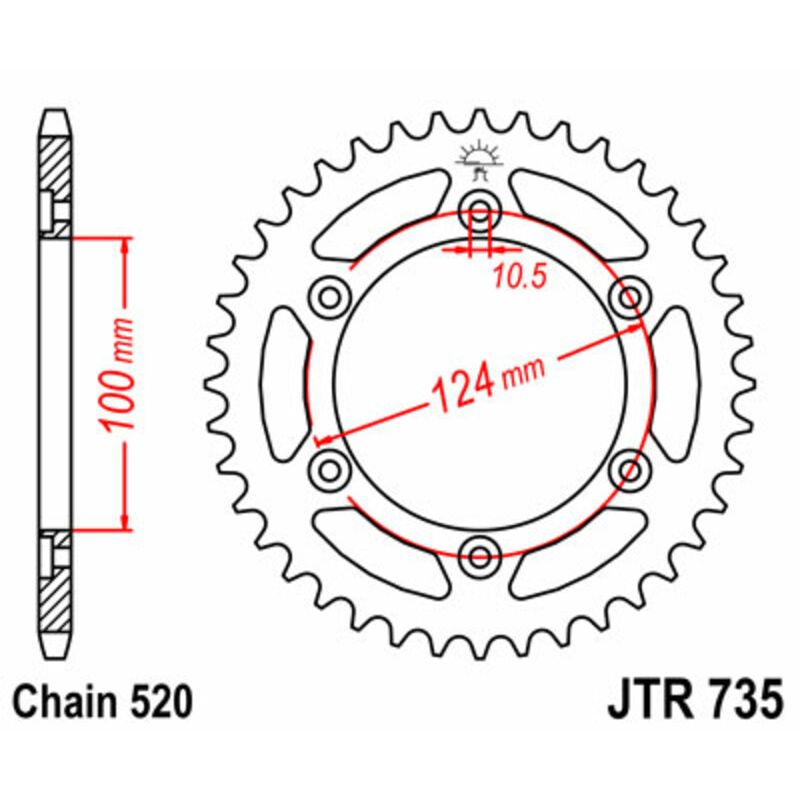 Couronne JT SPROCKETS Acier Standard - 520