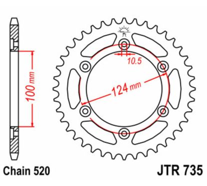 Couronne JT SPROCKETS Acier Standard - 520