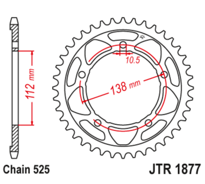 Couronne JT SPROCKETS Acier Standard - 525