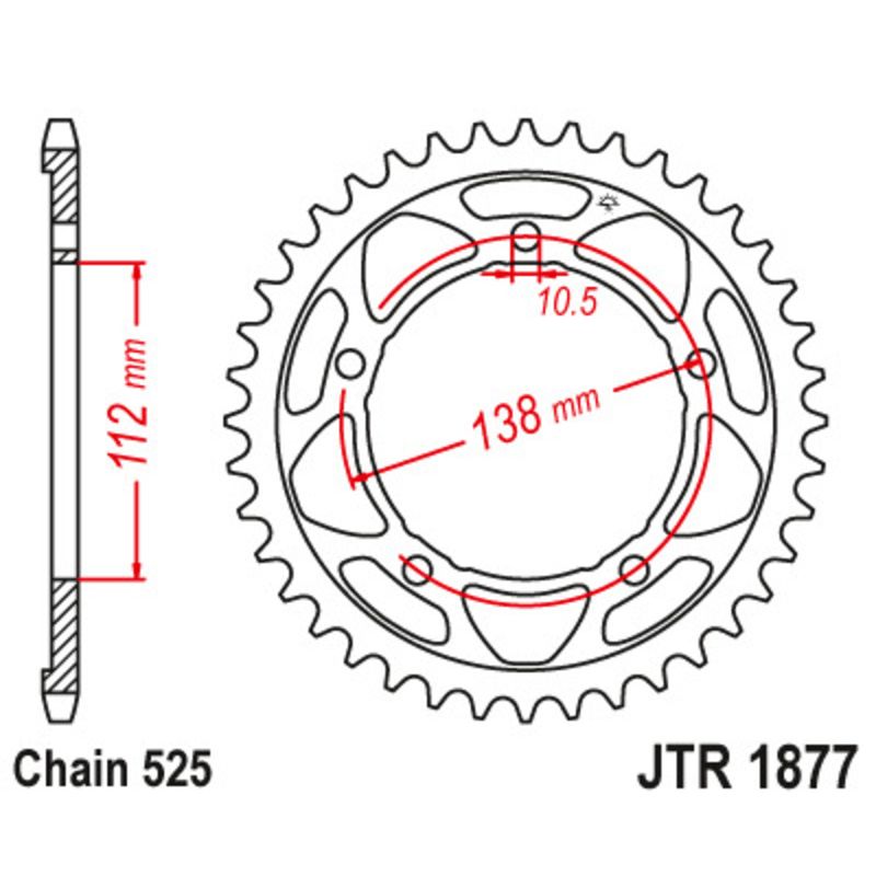 Couronne JT SPROCKETS Acier Standard - 525
