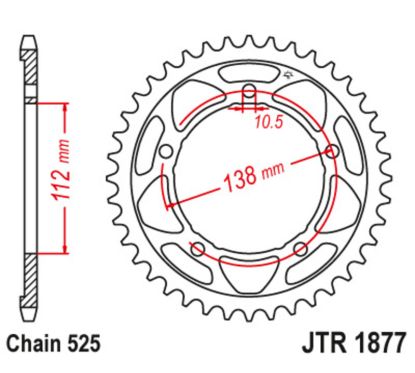 Couronne JT SPROCKETS Acier Standard - 525