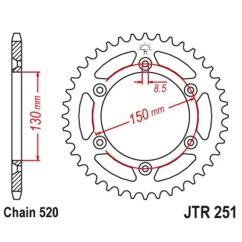 Couronne JT SPROCKETS acier anti-boue - 520