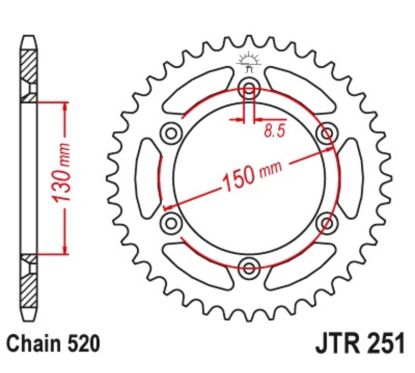 Couronne JT SPROCKETS acier anti-boue - 520