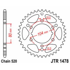 Couronne JT SPROCKETS Acier Standard - 520