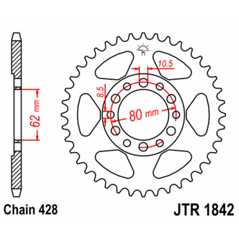 Couronne JT SPROCKETS Acier Standard - 428